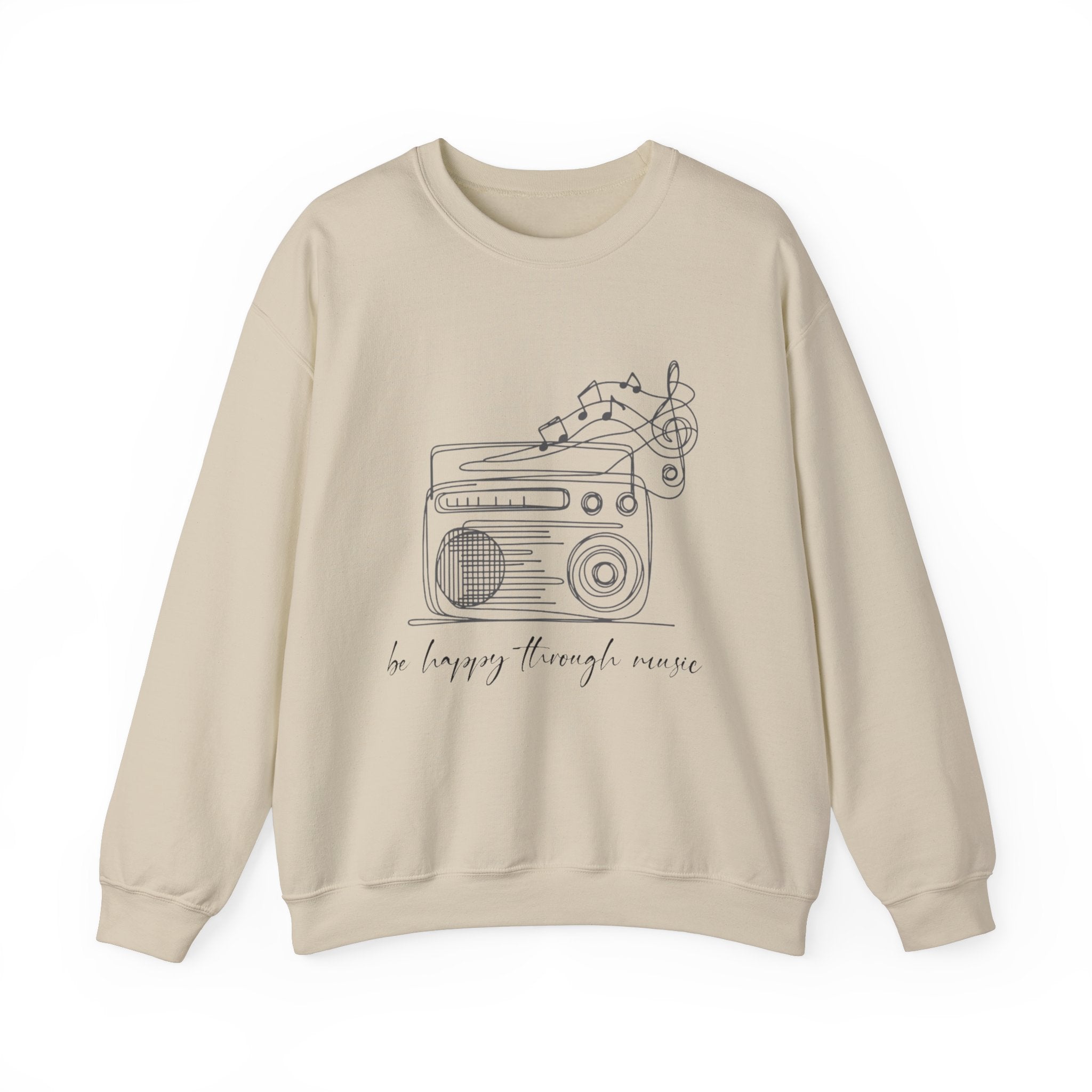 be happy through music Printed Sweatshirt, gift Sweatshirt, emotions Sweatshirt