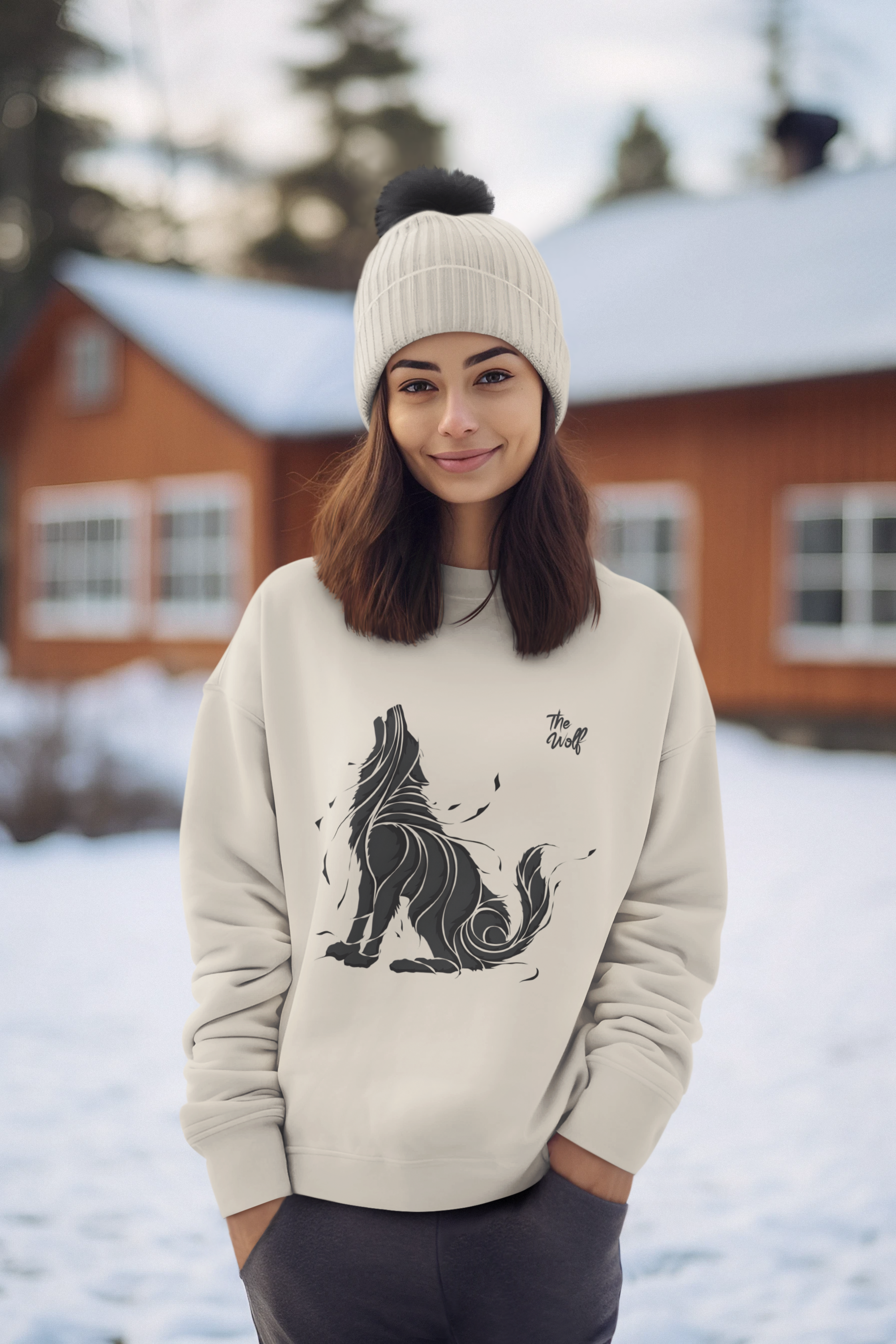 printed Wolf Sweatshirt, gift Sweatshirt, emotions Sweatshirt