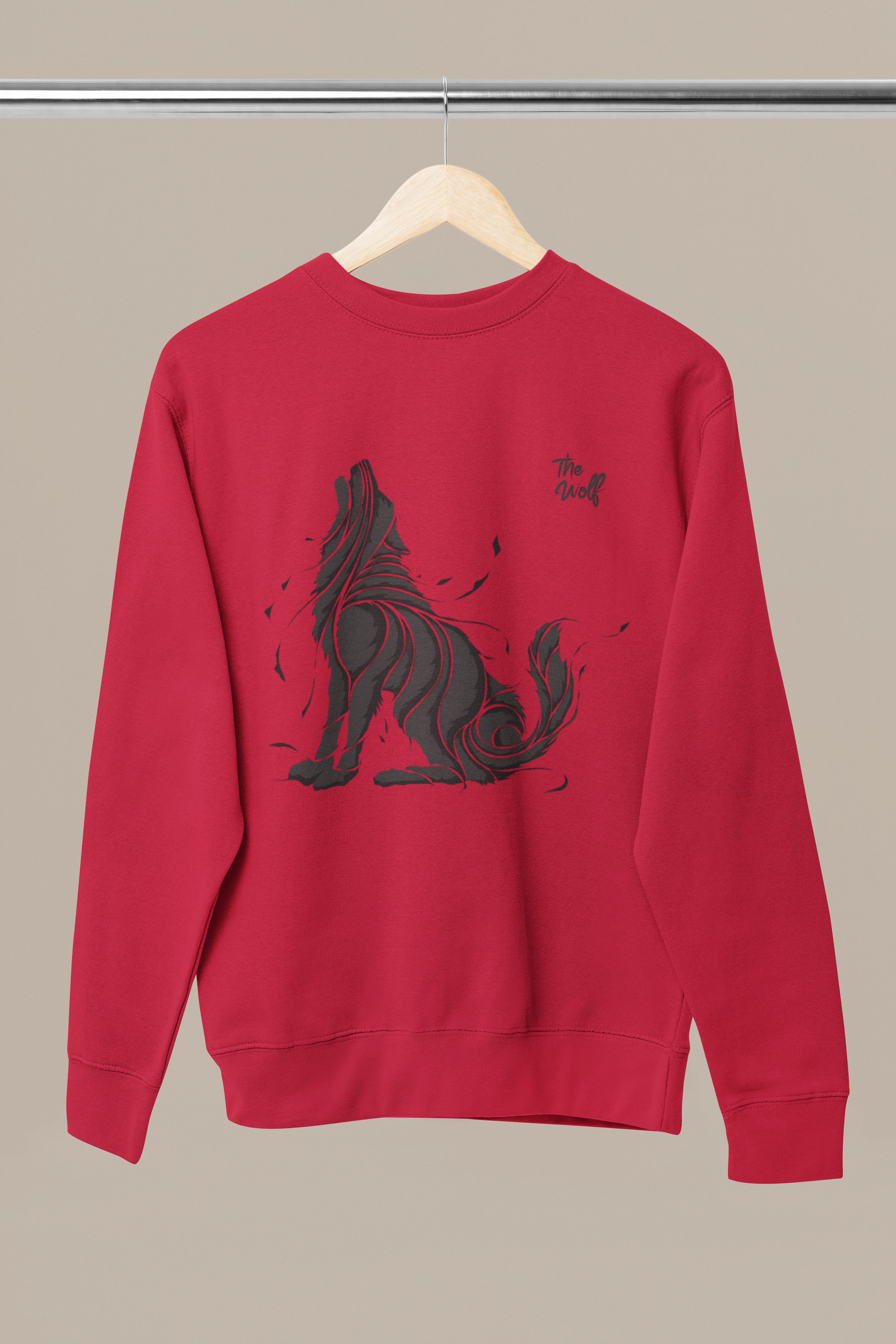 printed Wolf Sweatshirt, gift Sweatshirt, emotions Sweatshirt