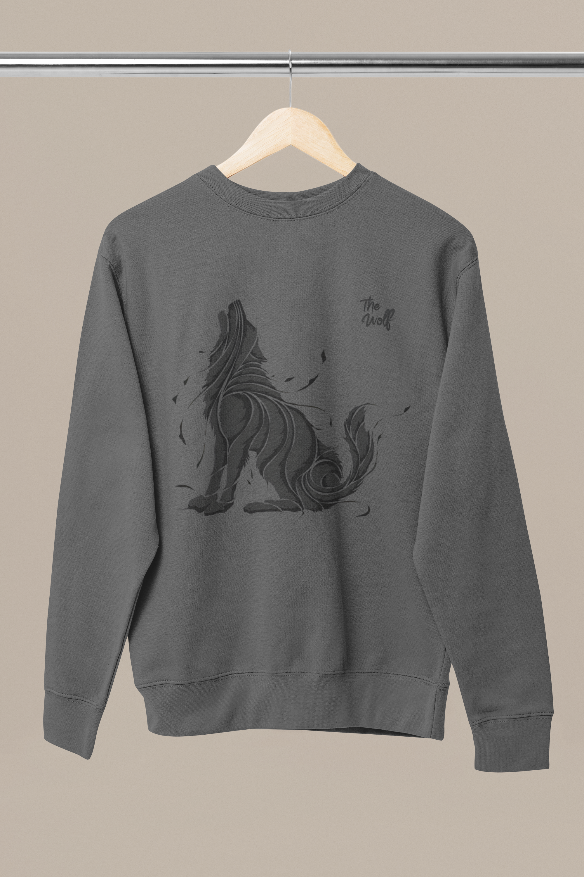 printed Wolf Sweatshirt, gift Sweatshirt, emotions Sweatshirt