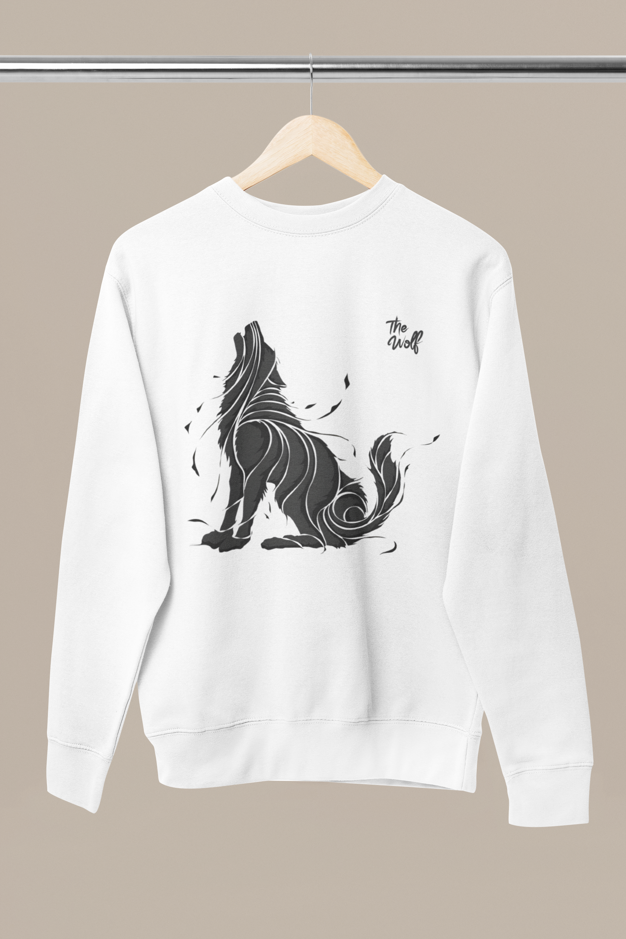 printed Wolf Sweatshirt, gift Sweatshirt, emotions Sweatshirt