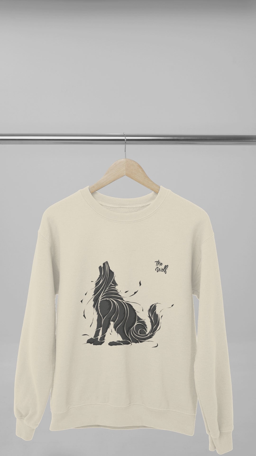 printed Wolf Sweatshirt, gift Sweatshirt, emotions Sweatshirt